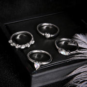 Classic Silver Crystal Heart Ring