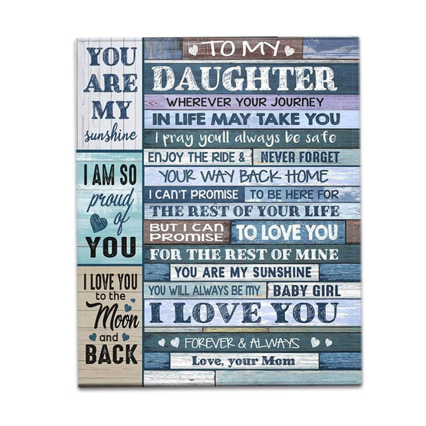 Letters To My Daughter Express Love Blanket 3D Print