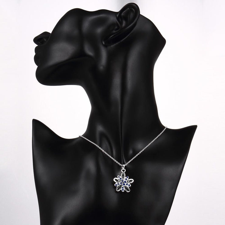 Charente Necklace in 18K White Gold Plated made with  Crystals