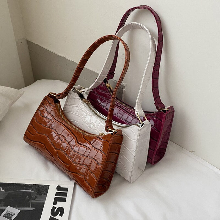 Crocodile Pattern PU Leather Handbag Female Shoulder Bag