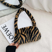 Winter Zebra Pattern Shoulder Underarm Bag