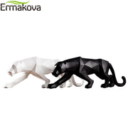 ERMAKOVA Panther Statue Geometric Style Resin Sculpture