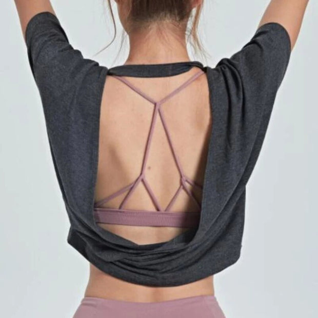 Sexy Backless Yoga Top Loose Quick Dry Tank Top