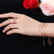 Women Captivate Bar Slider Brilliant Rose Gold Color Jewelry