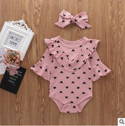 Newborn Baby Romper Polka Dot Ruffles Playsuit