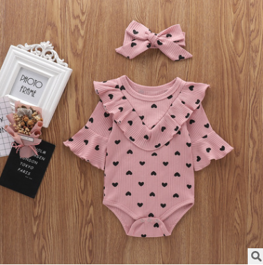 Newborn Baby Romper Polka Dot Ruffles Playsuit