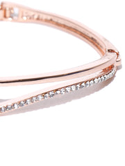 Rose Gold-Plated Handcrafted Stone-Studded Bracelet