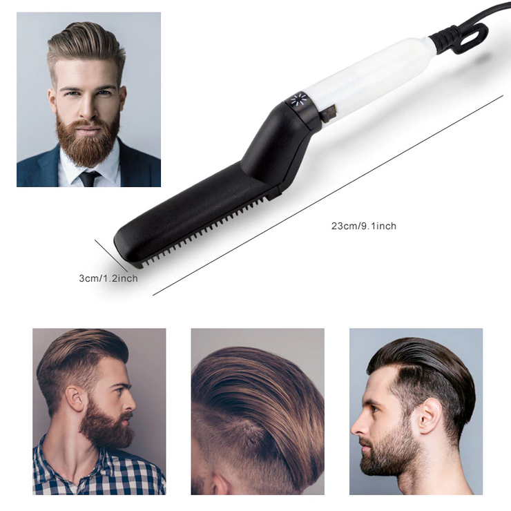 Multifunctional hair comb beard brush straightener