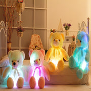 Creative light LED inductive stuffed animals plush colorful bright teddy bear