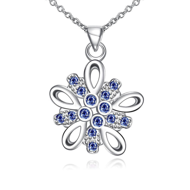 Charente Necklace in 18K White Gold Plated made with  Crystals