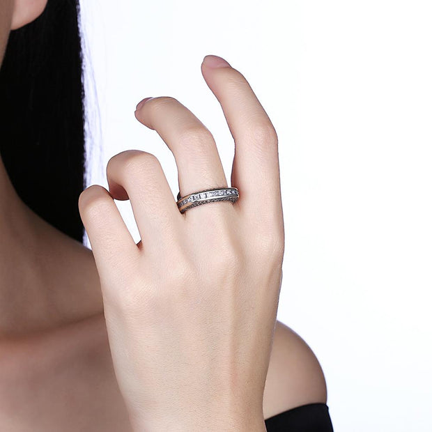 Eternity Baugette Sterling Silver Ring