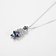 Sterling Silver Necklace with  Crystals