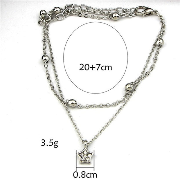 Boho Style Star Anklet Fashion Multilayer Foot Chain