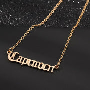 Twelve Constellation Retro Zodiac English Letter Alphabet Necklaces For Women