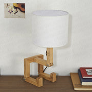 Robot Shape Wooden Table Lamp E14 Lamp Holder 110-240V