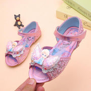 Disney Frozen Elsa Shoes For Girls Children Lovely Cartoon Princess Flat Sandals Shoes Inside and outside slippers With Bow