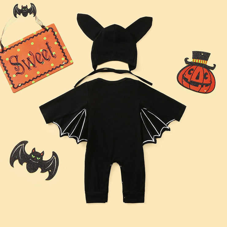 Novelty Baby's Romper Toddler Newborn Baby Boys Girls Halloween Cosplay Costume Romper Hat Outfits Batwing Sleeve Baby Clothing