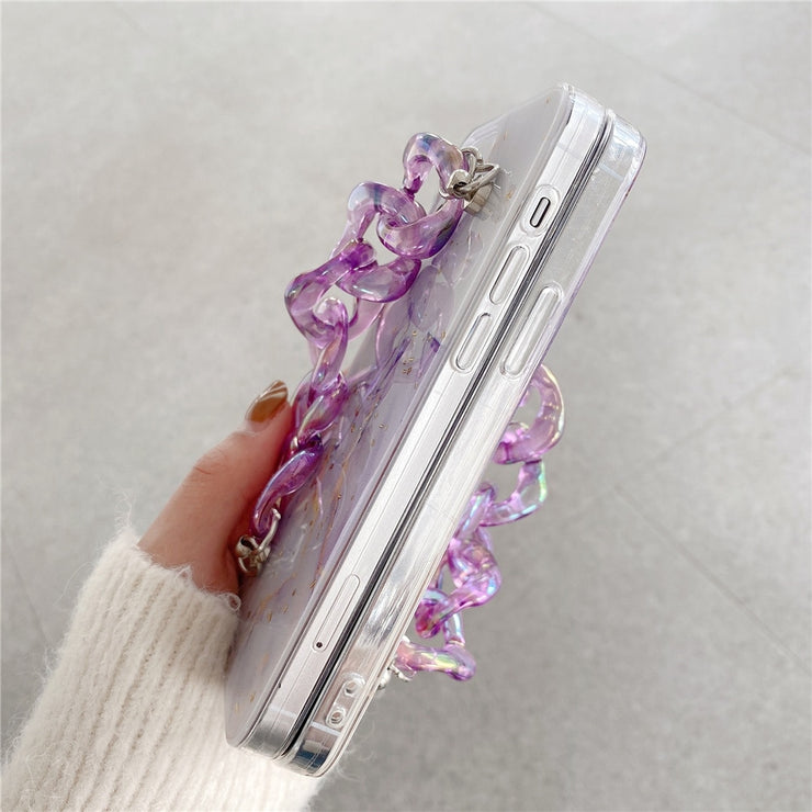 Purple Bracelet Marble Texture Phone Case for iPhone