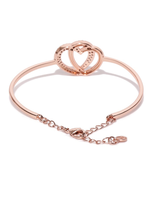 Rose Gold-Plated Handcrafted Bangle-Style Bracelet