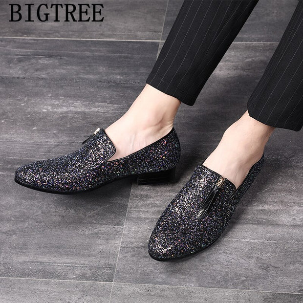 glitter coiffeur loafers men dress shoe