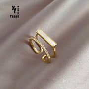 Double Shell Gold Open Rings