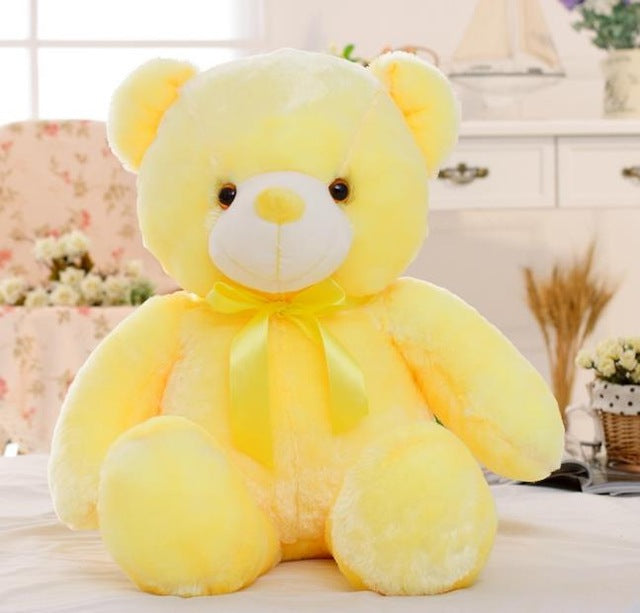 Creative light LED inductive stuffed animals plush colorful bright teddy bear