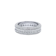 Classic Diamond Created Eternity Princess Cut Ring in 18K White Gold Plated