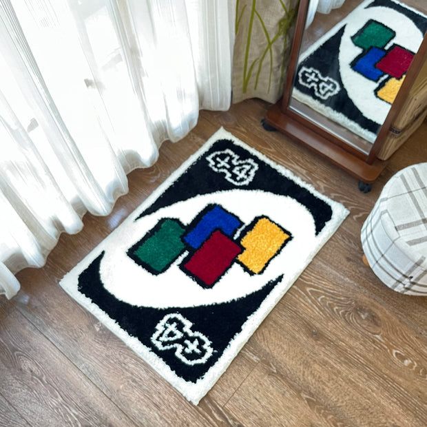 Rainbow Draw Card Fluffy Doormat