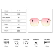 RBRARE Luxury Square Sunglasses Women Brand Designer Retro Alloy Frame Big Sun Glasses Vintage Gradient Male