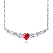 Austrian Crystal 8.00 CT Ruby Heart  Necklace