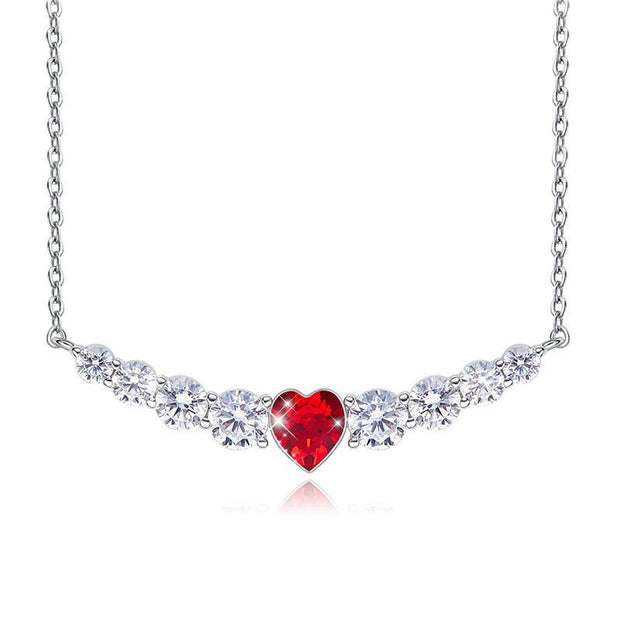 Austrian Crystal 8.00 CT Ruby Heart  Necklace