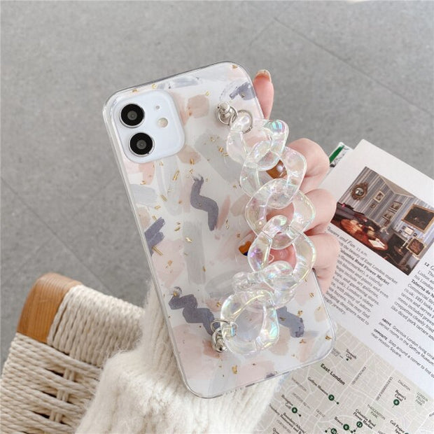 Purple Bracelet Marble Texture Phone Case for iPhone