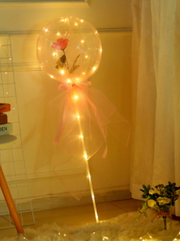 LED DIY Luminous Balloon Rose Bouquet Christmas Decorate Gift Home Wedding Decor Ball Rose Valentines Day Gift Birthday Party