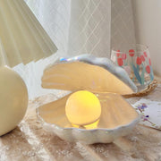 Ceramic Shell Pearl Night Light Fantasy Mermaid Fairy Bedroom Bedside Lamp