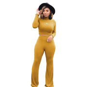 Fall Clothing 2 Piece Set Women Long Sleeve Top and Pants Set Lounge Wear Sets Womens Outfits