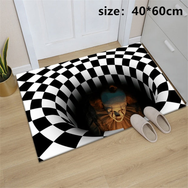 Clown Trap Visual Carpet Living Room Bedroom Floor Mat 3D