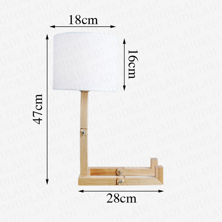 Robot Shape Wooden Table Lamp E14 Lamp Holder 110-240V