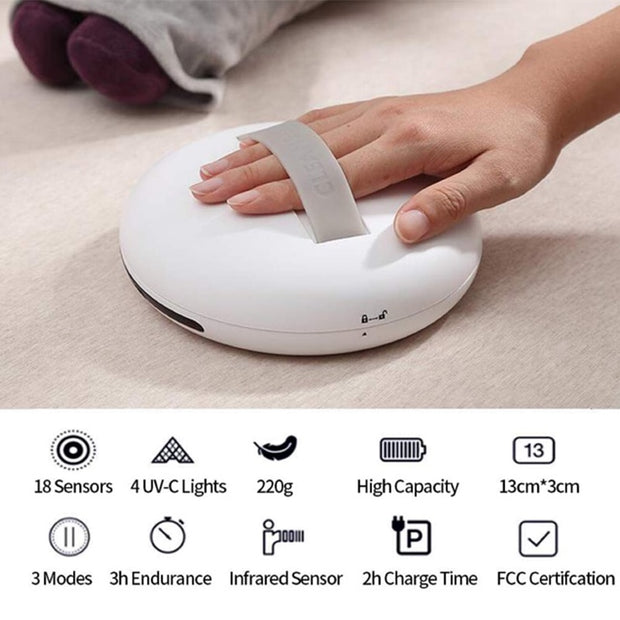 Smart Wireless PoRtable Bacteria Killing Robot Auto CleanseBot World's Fitst Bacteria Killing Dust Nure Mite Robot Dust Mite