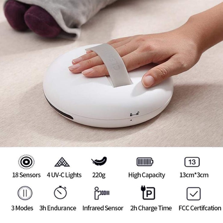 Smart Wireless PoRtable Bacteria Killing Robot Auto CleanseBot World's Fitst Bacteria Killing Dust Nure Mite Robot Dust Mite