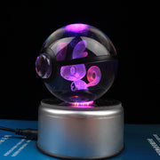 Popular 80mm 3.15 inch Diameter Crystal Glass Poket Ball with Rotated LED Lamp Base Christmas Gifts