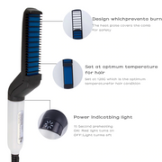 Multifunctional hair comb beard brush straightener