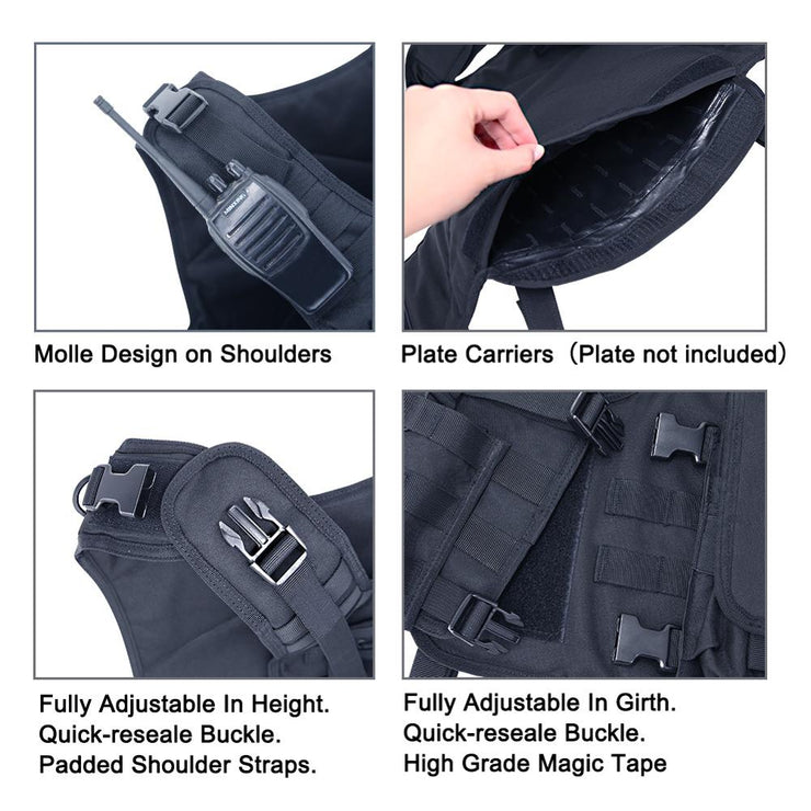 MGFLASHFORCE Molle Airsoft Vest Tactical Vest Plate Carrier Swat Fishing Hunting Vest Military Army Armor Police Vest