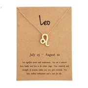 Gold Zodiac Pendant Necklace For Women