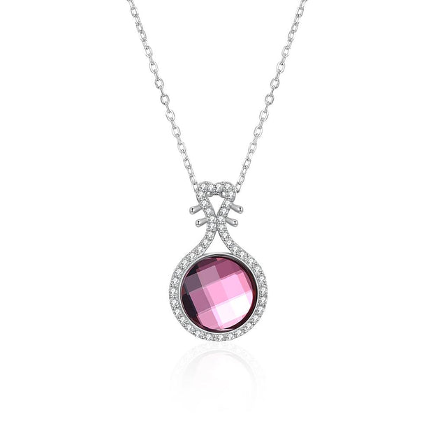 Pink Topaz Sterling Silver Necklace