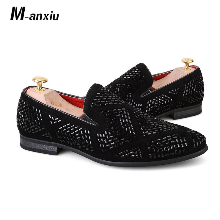 M-anxiu Shining Rhinestone Decoration Fashion Loafer Shoes