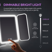 EASEHOLD 2x/5x/10x Magnifying Makeup Mirror Vanity 66 LEDs Rechargeable 3 Color Modes Adjustable 180 and 90 Degree Rotation