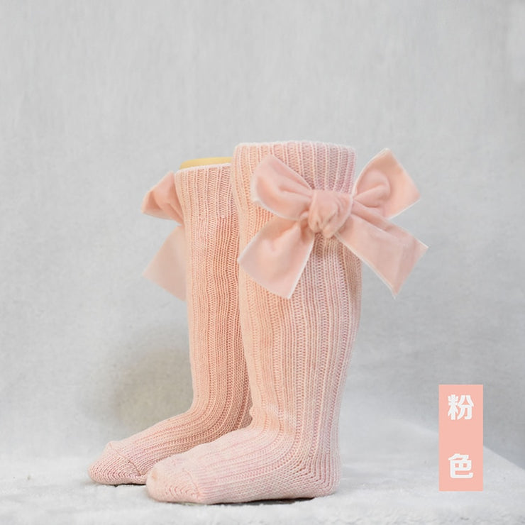 Girl’s Velvet Bow Socks