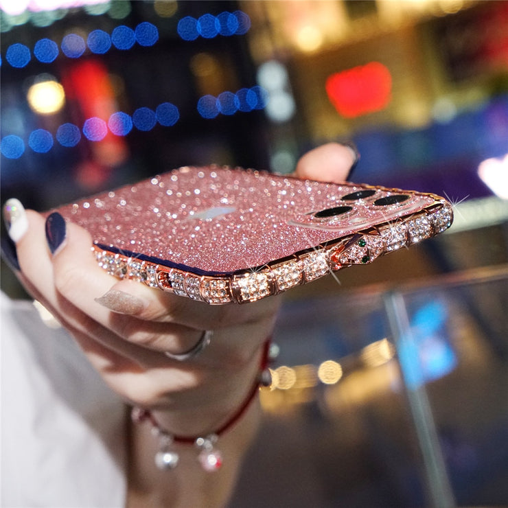 Rhinestone Metal Bumper Phone Cover For iPhone