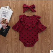 Newborn Baby Romper Polka Dot Ruffles Playsuit