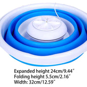 Foldable Mini Washing Machine Rotating Ultrasonic Turbines Washer USB Charging